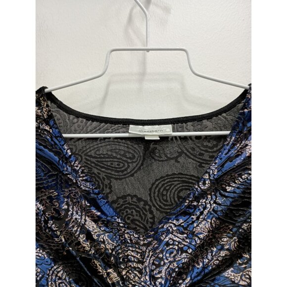 VTG Y2K Dressbarn Babydoll Top Womens Small Floral Velvet Burnout Holiday Gothic - Picture 4 of 11